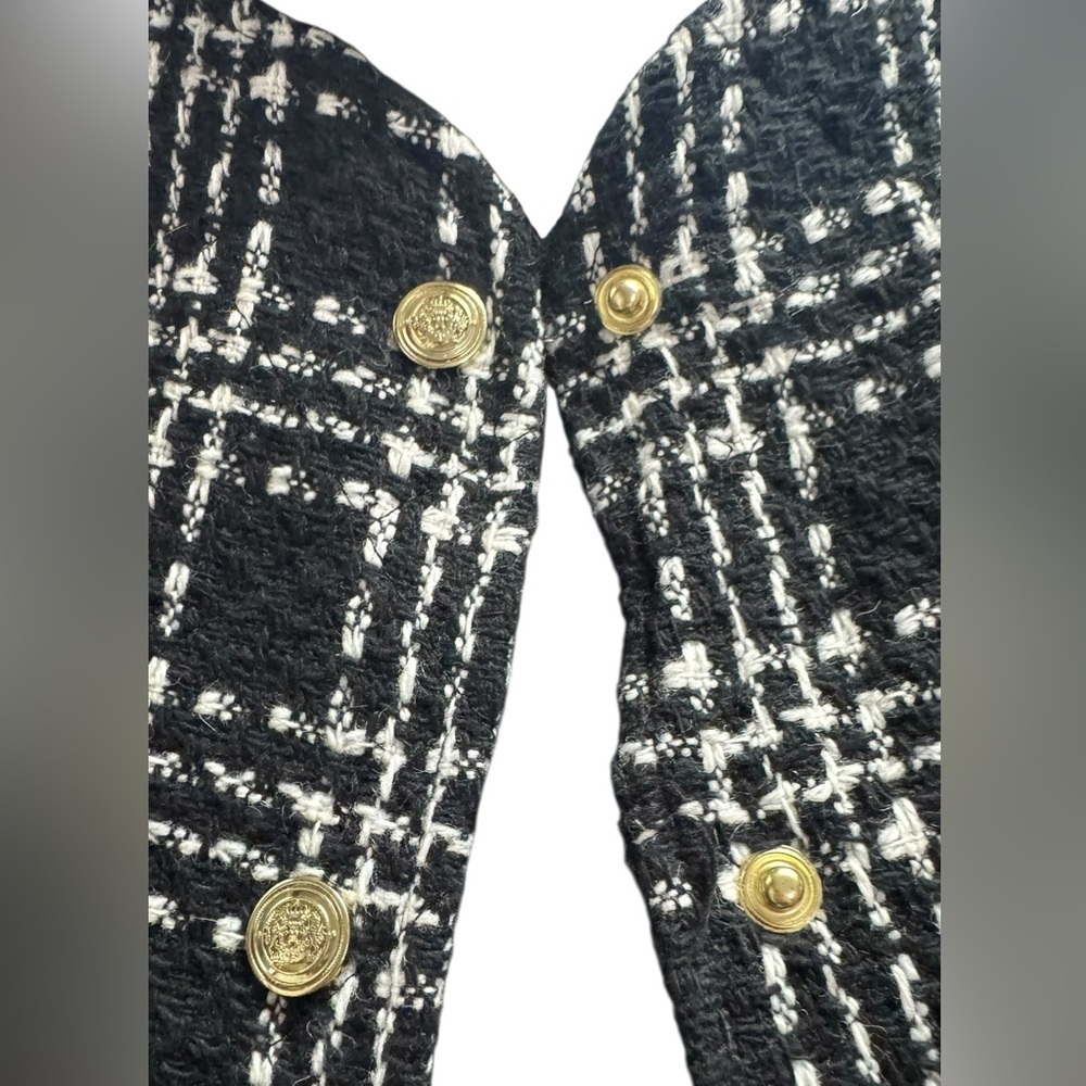 NWT ZARA Women's Black and White Plaid Jacket Size XS​ - Picture 4 of 9